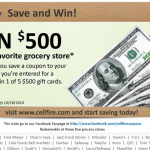 Cellfire: New ecoupons released and $500 Grocery Store Gift Card Giveaway!
